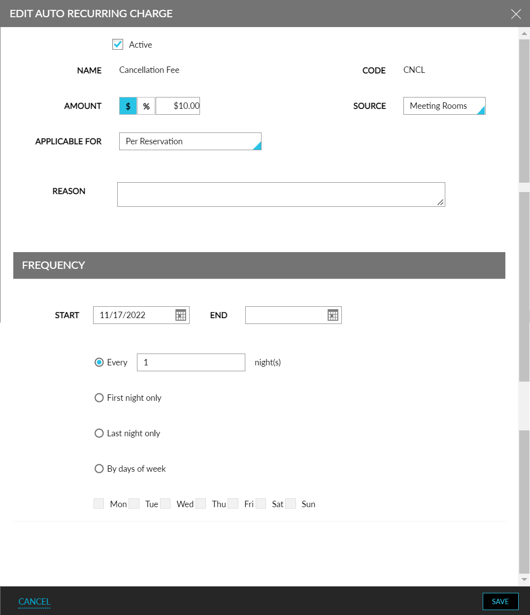 Auto Recurring Charges