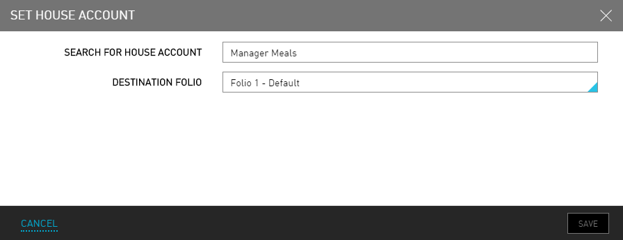 Set Default House Account for Pantry Setup