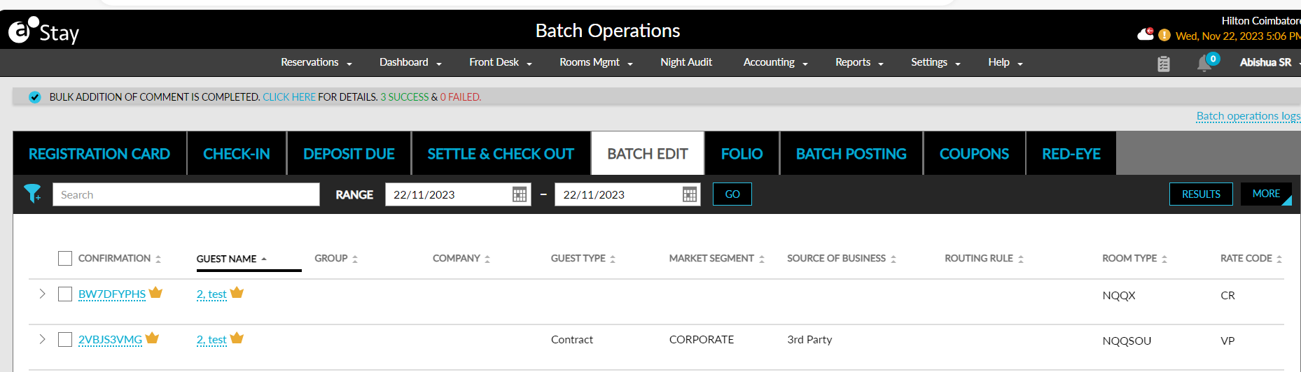 Batch Add Comments - Batch Edit Tab