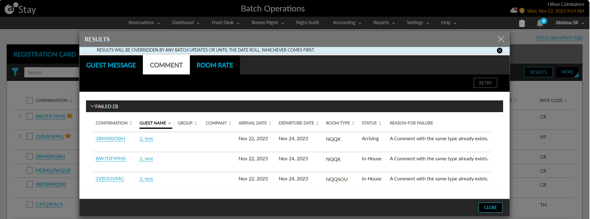 Batch Add Comments - Batch Edit Tab