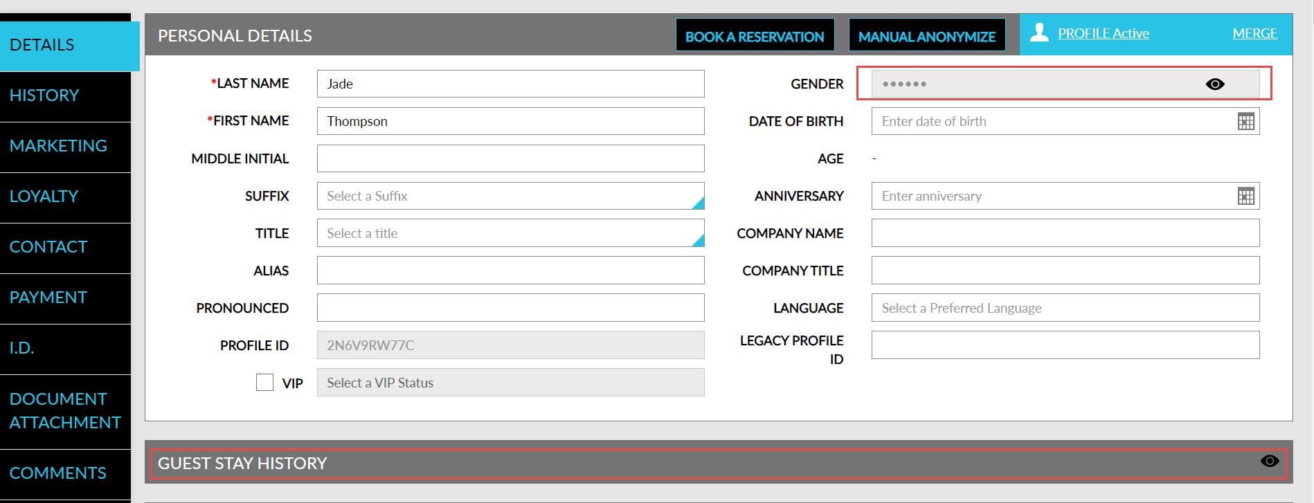 Creating a Guest Profile