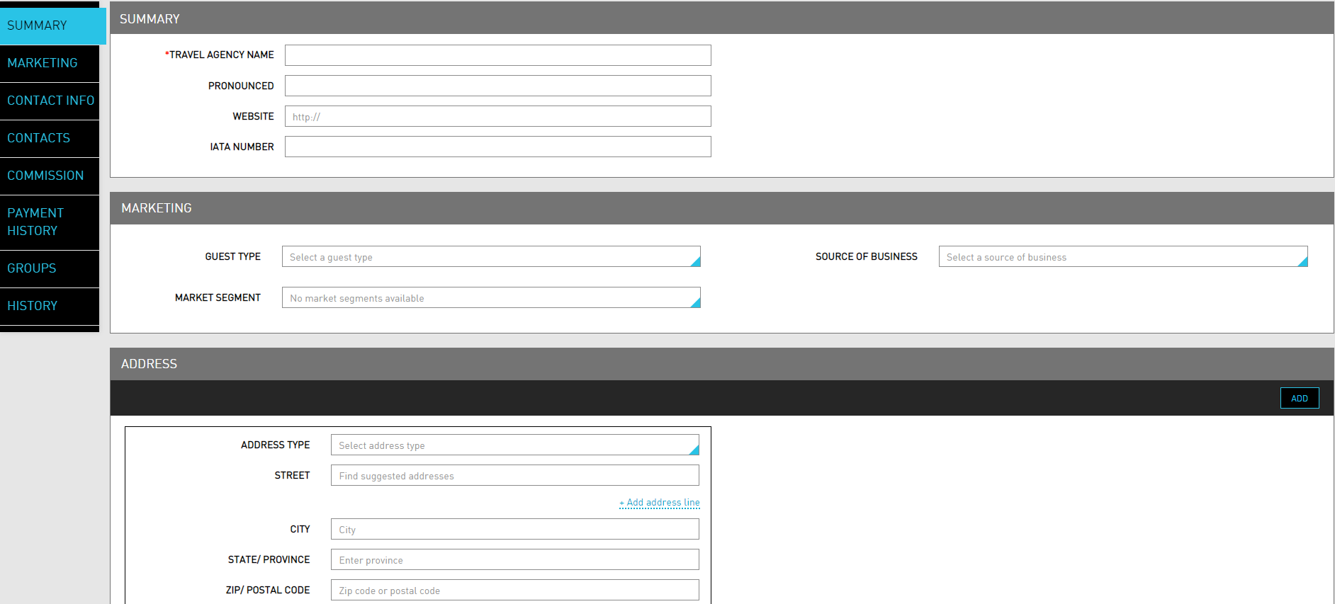 Creating a Travel Agent Profile