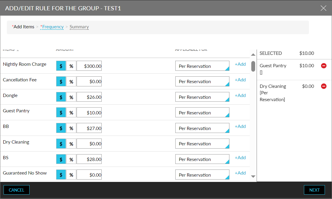 Customize Auto Recurring Fee Rule Associated with Groups