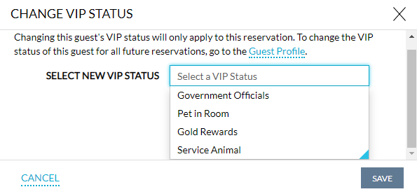 Set a VIP Status