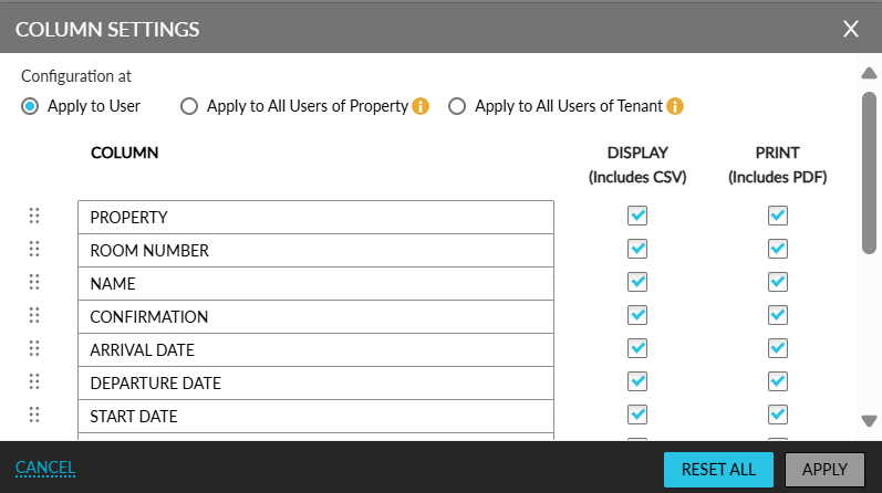 Ability to Customize Columns in Dynamic Reports