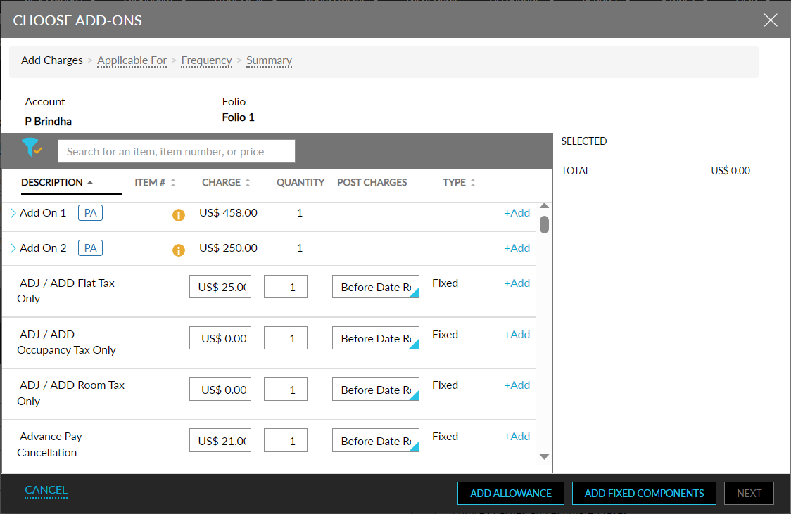 Add Ons - Enhancements